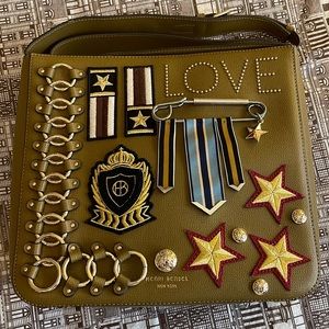 Henri Bendel Canteen Messenger Military Patches